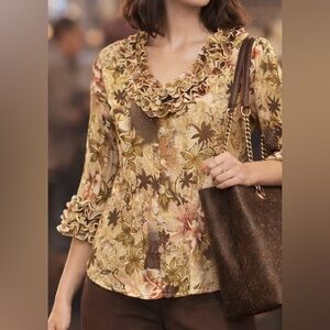 Cathaya Bright Floral Blouse - Medium